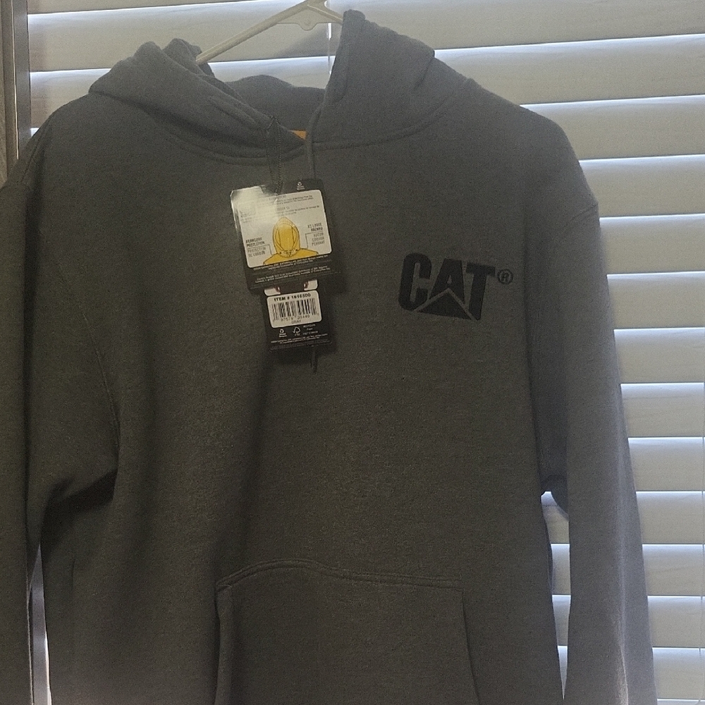 Caterpillar Gray Cat Hoodie Clothing & Accessories